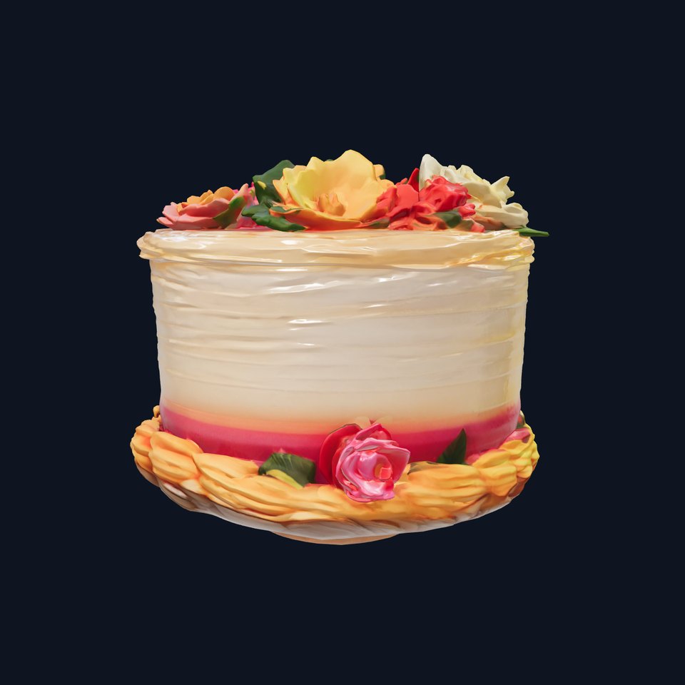 Celebratory Fondant Cake with Sugar Flowers model pack